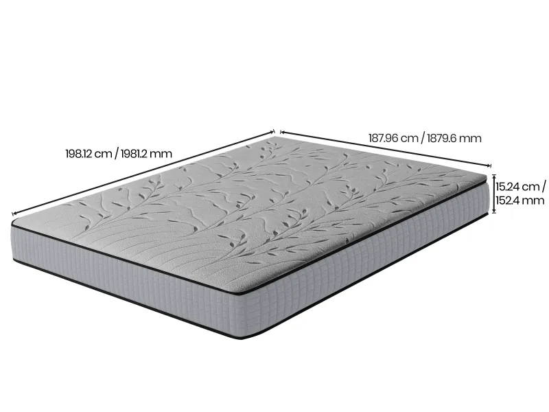 Vesta Solid Wood King Size Double Bed with 6 Inches Latex Foam Mattress